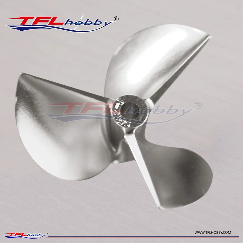TFL Hobby CNC Gefräste Billet 55mm 7075 Aluminium 3-Klinge Propeller Pitch = 1,8 Blende = 4,76mm für RC Boot