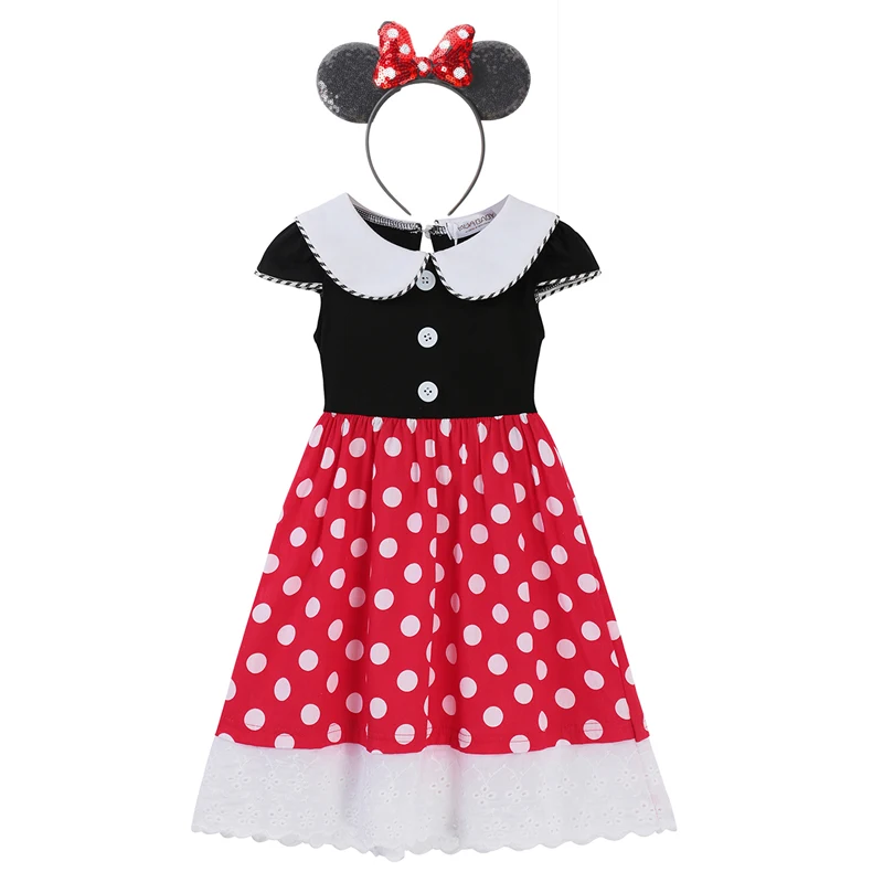 Disney Mickey Dress for Girls New Fancy Princess Rapunzel Cosplay Clothing Kids Party Cinderella Aurora Belle Dress up Costume