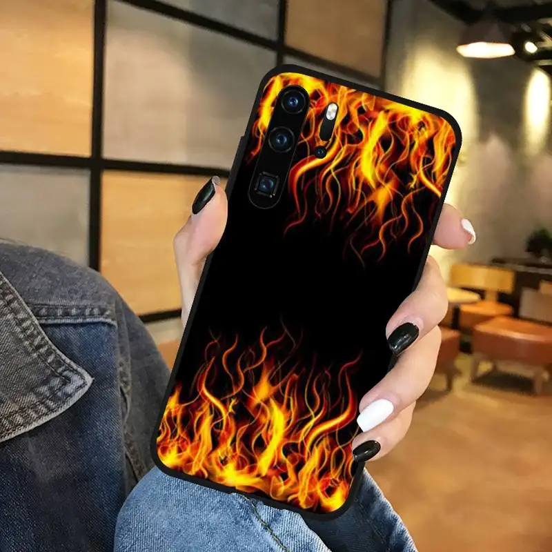 

Fashion Flame Pattern Phone Case Funda For Huawei P9 P10 P20 P30 Lite 2016 2017 2019 plus pro P smart