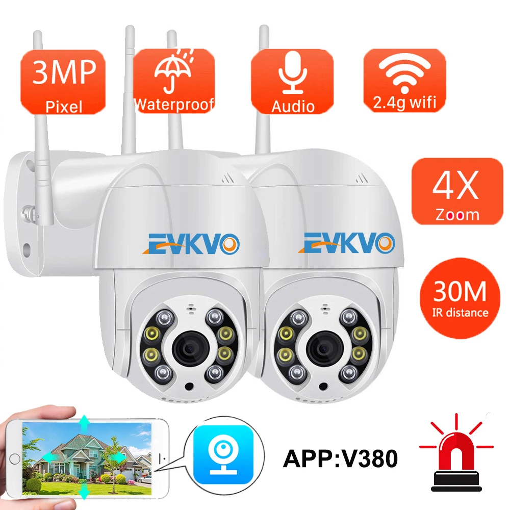

3MP Mini WiFi PTZ Camera IP Outdoor Audio Cloud Onvif AI Human Detection Auto Tracking Wireless Speed Dome Camera CCTV V380
