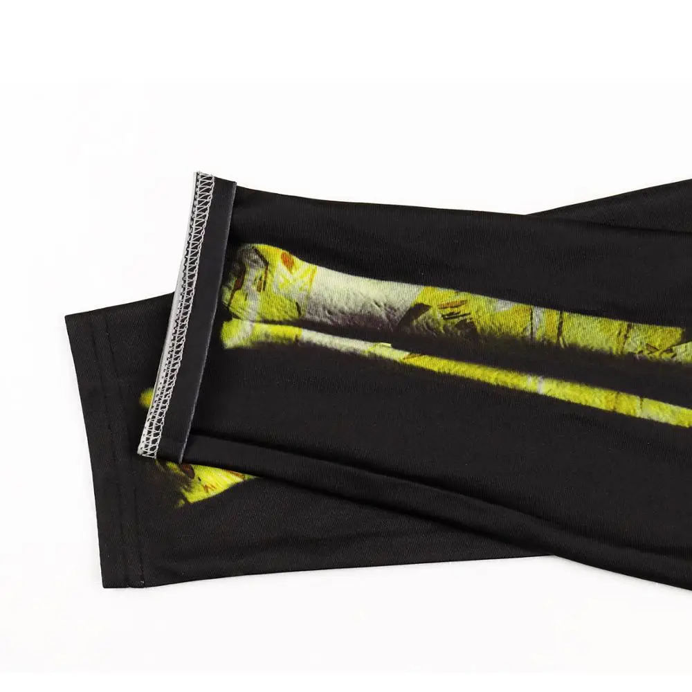 Страшное платье на Хэллоуин Косплей Костюм Золотой Скелет комбинезон для