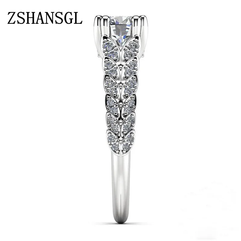 Модные сверкающие кольца с фианитом для женщин ювелирные изделия Подарок на