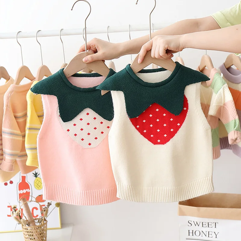 

Girls' vest 2020 autumn Fashion baby sweater trendy kids children's sweater children's vest
