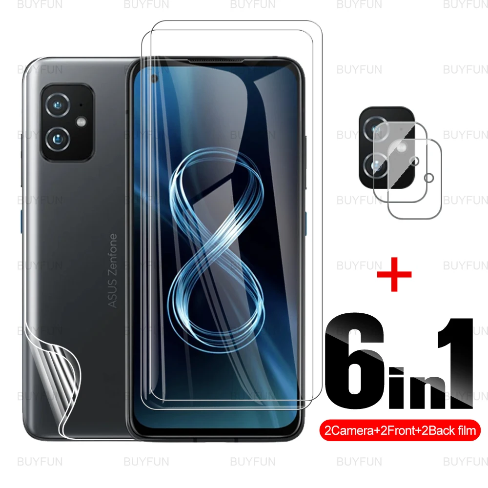 

6-в-1 фотопленка для Asus Zenfone 8 5,9 ''HD из закаленного стекла на фронтальный экран + Задняя гидрогель плёнки из мультфильма «Холодное сердце» Fone ...