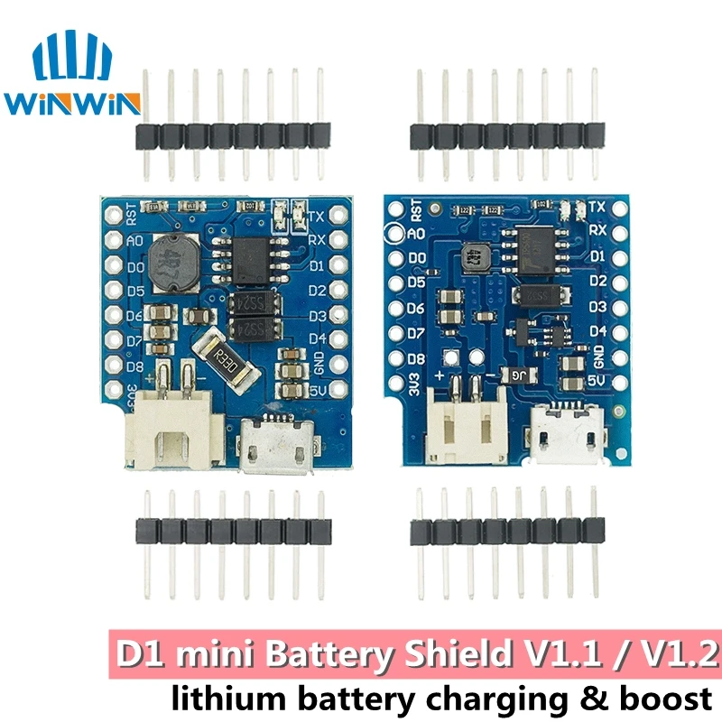 Защита аккумулятора V1.1.0 V1.2.0 Для WEMOS D1 mini зарядка и усиление одной литиевой
