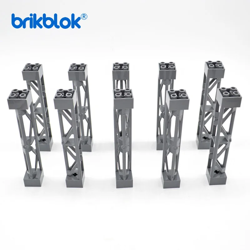 

Brick Baseplate Support 2X2X10 Girder Triangular Vertical Military Tower City Building Blocks Parts Toys Bricks