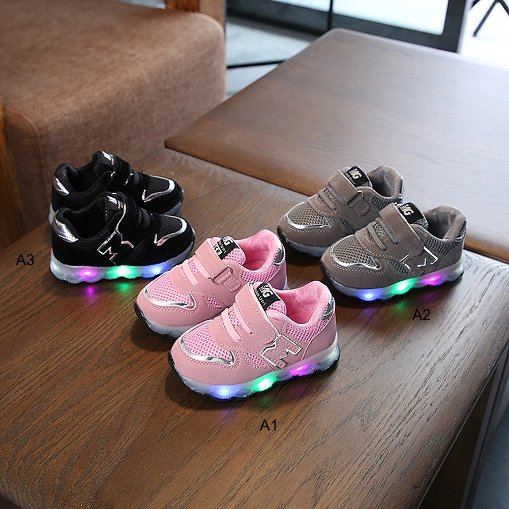 New Kids shoes Led shoes Casual Sport Running Shoes Sneakers Children Luminous Shoes Boys Girls Stripe Baby Non-slip Sneakers