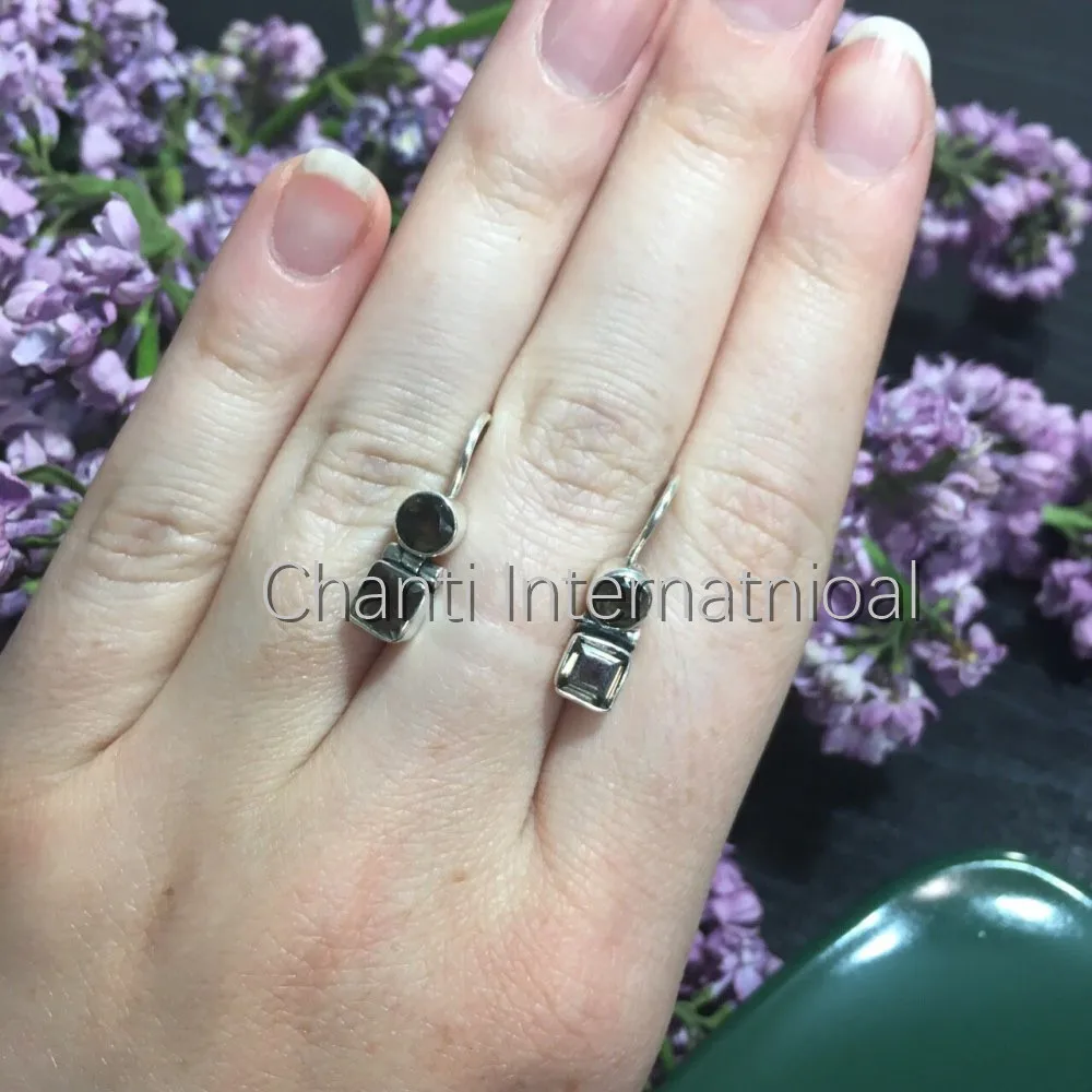 Chanti International Genuine SMOKY Quarts Earrings 1 inches SEMI PRECIOUS Gem | Украшения и аксессуары