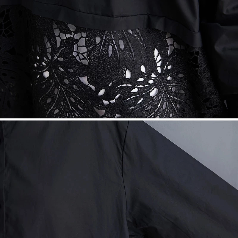 

Plus Size Blouse Shirts Women Clothing Fashion Lace Floral Elegant Lady Tops Casual Loose Long Sleeve Button Cardigan Outerwear