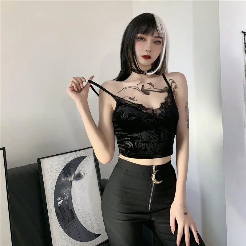 

Women Camisole Spaghetti Strap Lace Frill Crop Tops Women Sexy Bustier Cropped Tank Corset Vest Summer Sleeveless Underwear Top