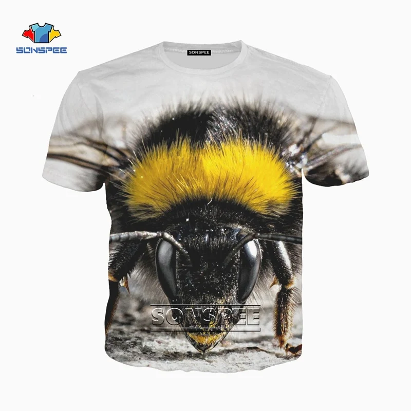 SONSPEE одежда для мужчин и женщин с объемным принтом в стиле Харадзюку пчелами