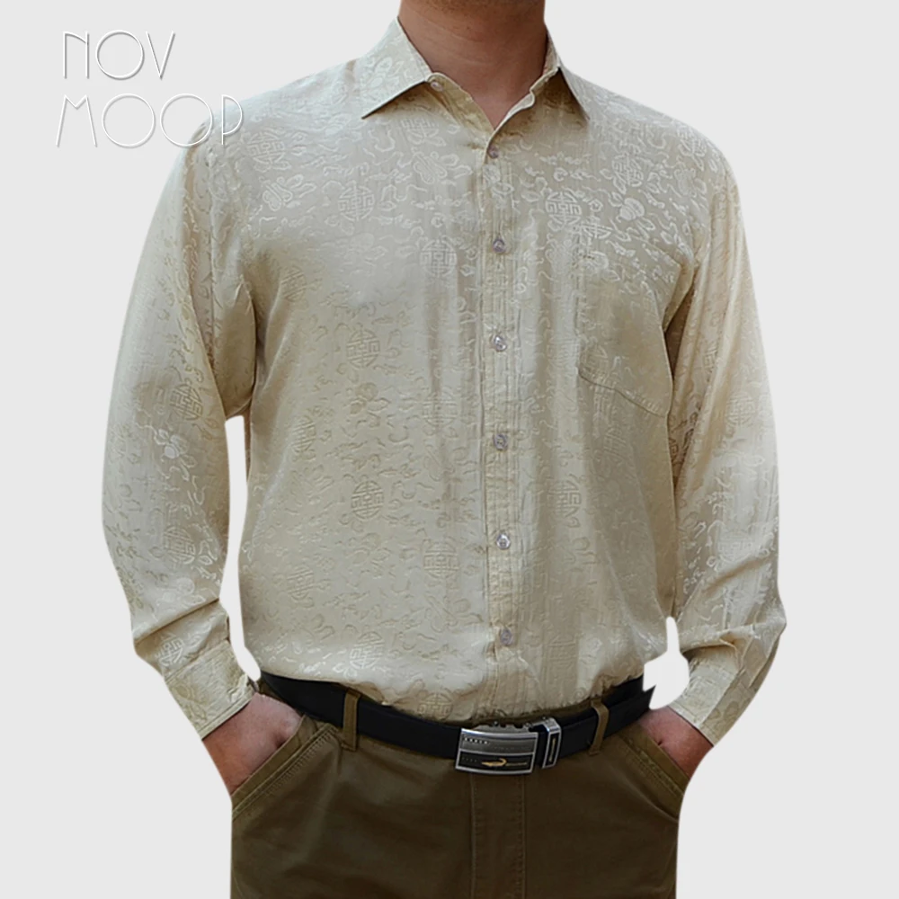Мужская рубашка из 100% шелка 5 цветов|camisa masculina|silk shirt menchemise homme |