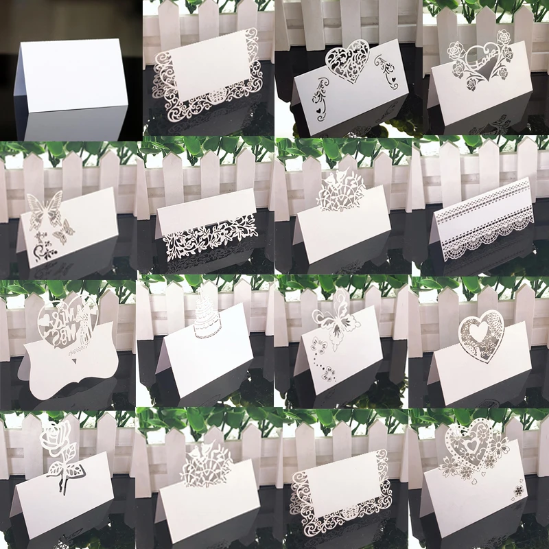 50 шт. белое имя место карточный стол Декор стола сообщение открытка сделай сам