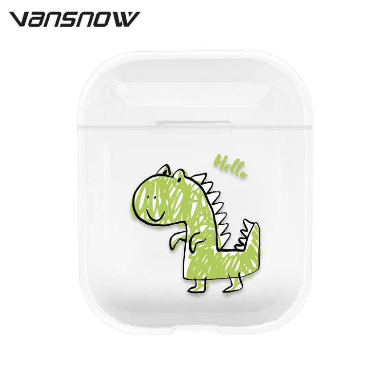 Dinosaur Для AirPods чехол из прозрачного силикона с рисунком Беспроводной Bluetooth зарядным устройством чехол s для Airpods 2/1 Air стручки чехол Крышка - Цвет: Dinosaur