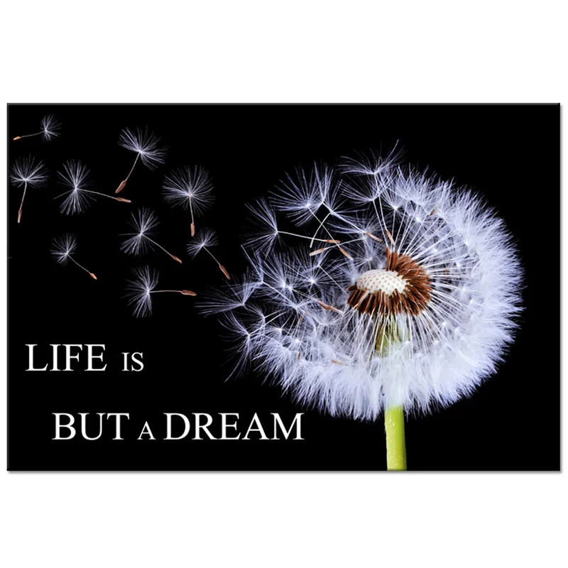 Плакат с летающим одуванчиком настенная Картина на холсте 1 шт. картина Life Is But A