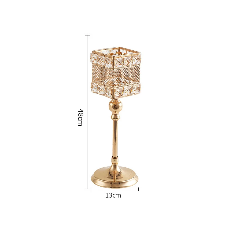 gold large Хрустальные подсвечники для чайника из металлического стекла свадебные подсвечники стол центральный вечерние рождественские украшения на Хэллоуин для дома - Цвет: gold large