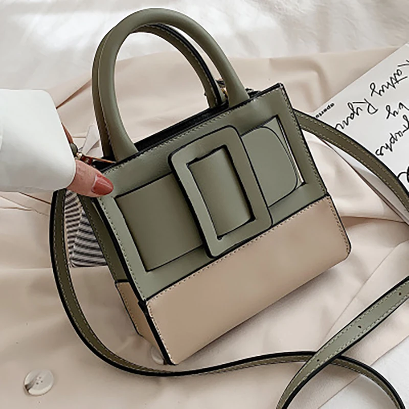 

Fashion ladies 2020PU leather messenger bag shoulder bag mini hit color handbag female travel tote bag lady messenger bag