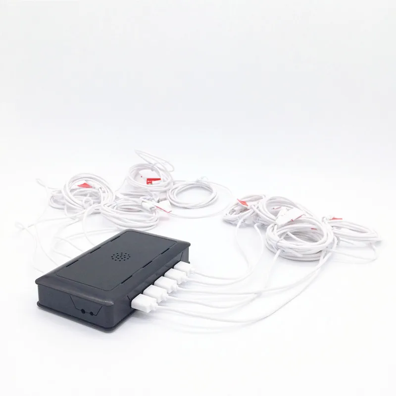 5 комплектов/партия) Розничная Противокражные системы безопасности 10 порты, для мобильных телефонов противоугонное устройство сигнализации с зарядным устройством