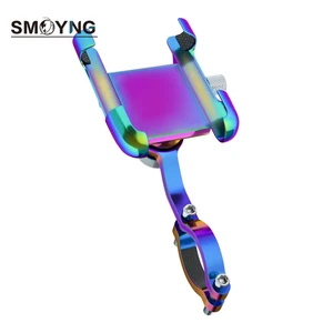smoyng colorful aluminum alloy motorcycle bike phone mount holder bracket moto bicycle handlebar support for iphone 8p xiaomi free global shipping