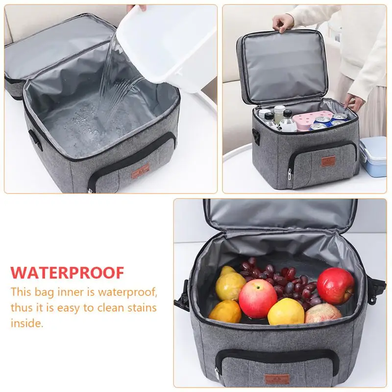 

1 Pc Convenient Bento Bag Practical Lunchbox Bag Reusable Snack Bag (Grey)
