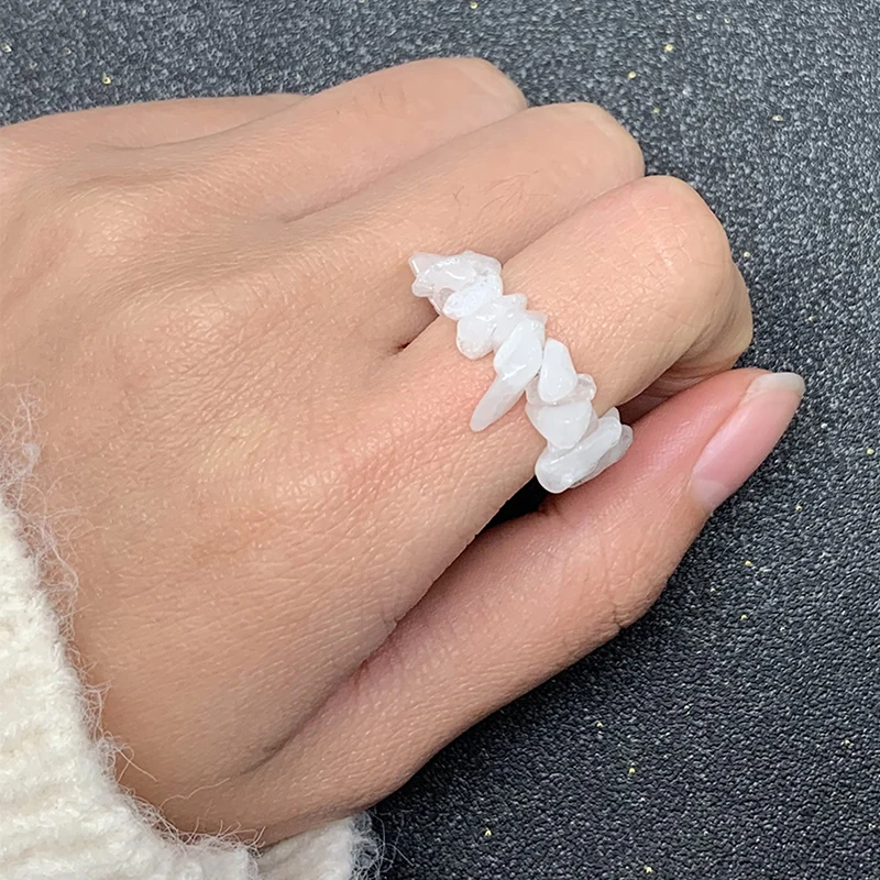 Павлиньего хвоста ручная работа натуральный камень украшенные стразами кольца