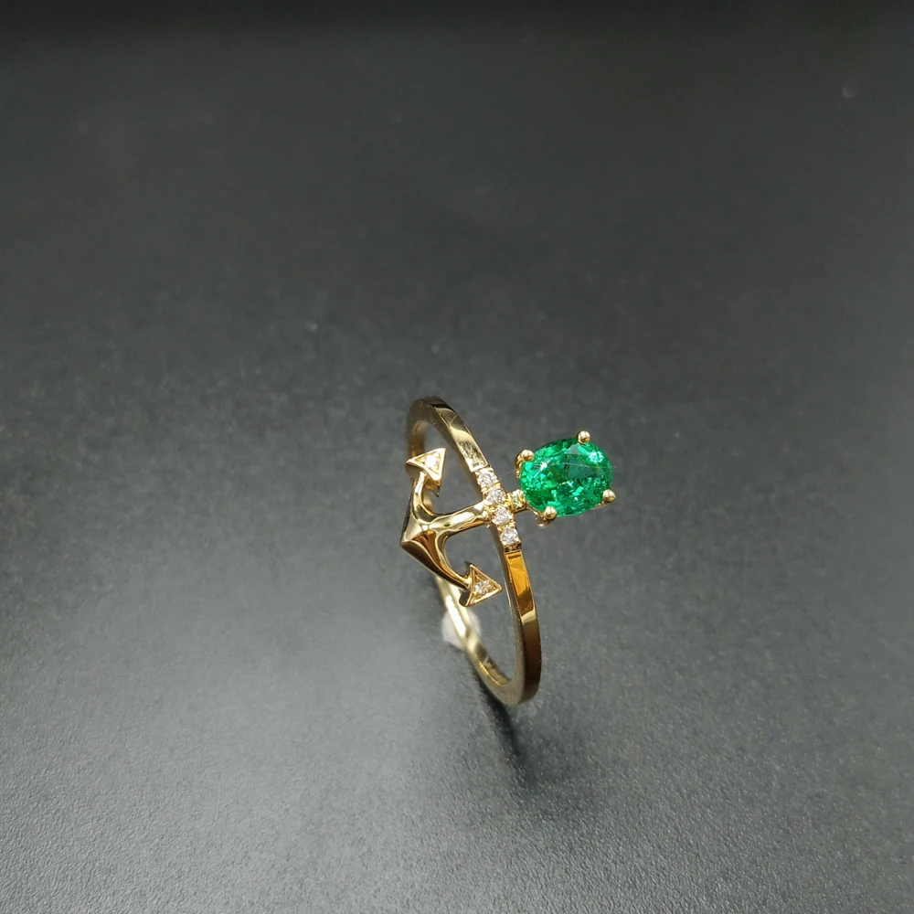 Кольцо обручальное с натуральным Изумрудом и настоящим Рубином для женщин |