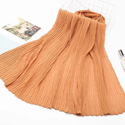 20BrightKhaki Sparsil женские плиссированные морщинки Пузырьковые шифоновые шарфы Crinkle мусульманский хиджаб Твердые тюрбан обертывание s длинный широкий шарф головные уборы 85*180 см - Цвет: 20BrightKhaki