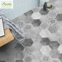 funlife floor stickers black white gray portuguese tile anti slip self adhesive waterproof wall sticker for bathroom kitchen