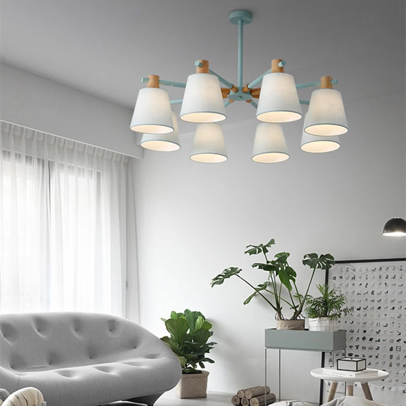 Скандинавский E27 светильник для люстры современная деревянная люстра дома