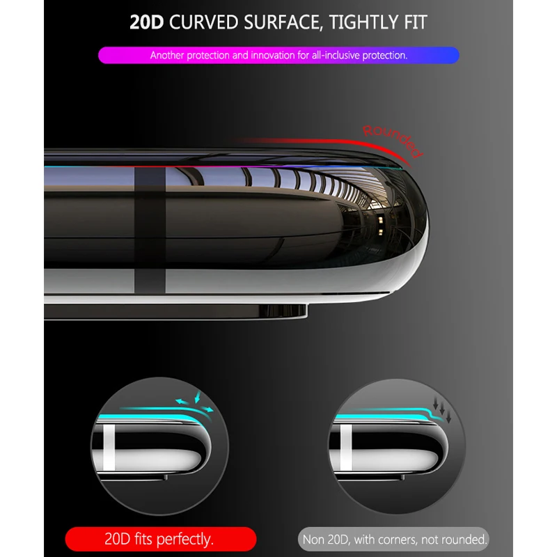 Закаленное стекло 20D с полным покрытием для Huawei P20 Pro P30 P40 Lite Mate 30 20 10 P Smart Z Премиум