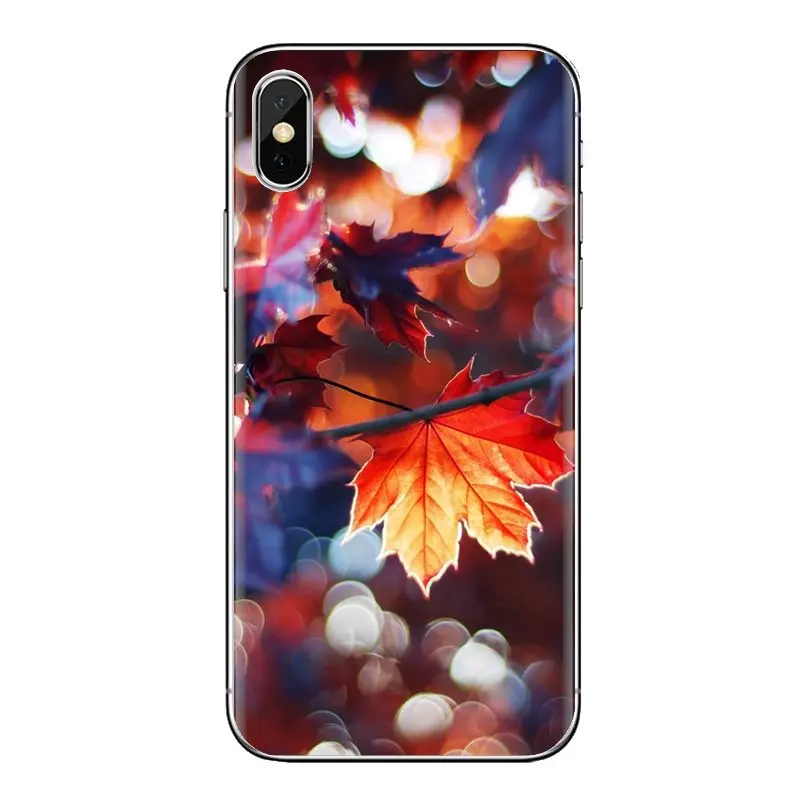 Autumn Rusty Leaves Park Alley Soft Covers For Samsung Galaxy S2 S3 S4 S5 MINI S6 S7 edge S8 S9 Plus Note 2 3 4 5 8 Coque Fundas |