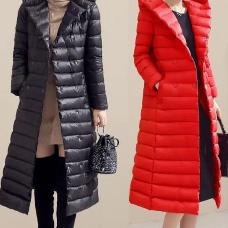 

Woman Loose Thicken Parkas Female Fashion Solid Color Coats Ladies Zipper Long Cotton Padded Jackets Clothing with A Hood A200