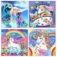 amphibole diy 5d unicorn diamond painting full round drill cartoon magic unicorn cross stitch mosaic home decor kids gift