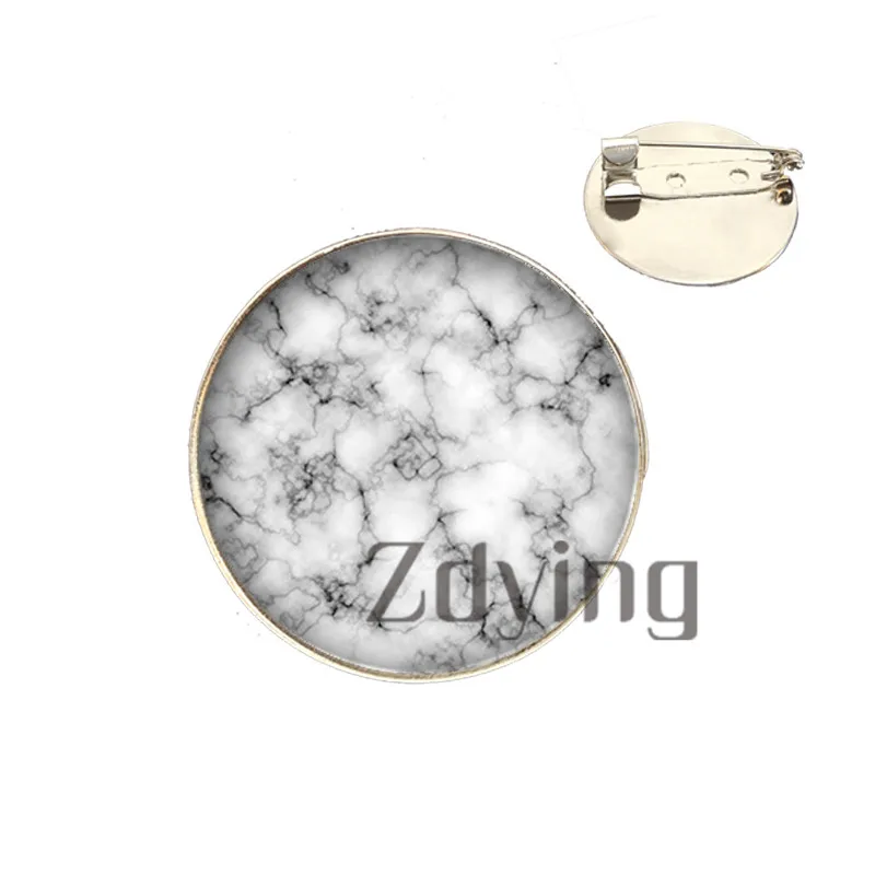 Zdying текстура мраморного камня брошь значок стекло кабошон с фото Броши из