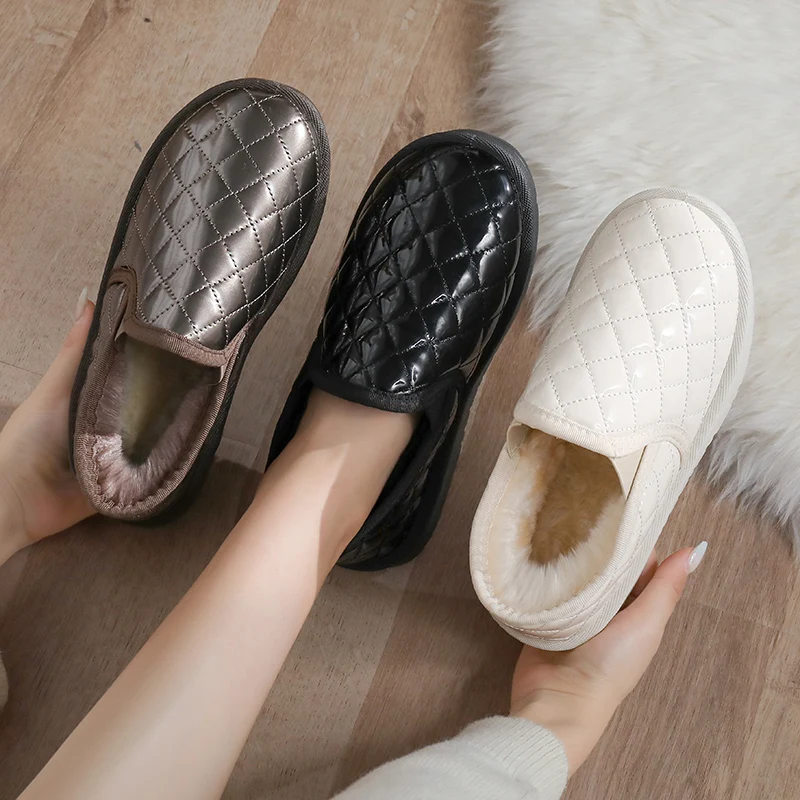 

New velvet thickened fur one short boots non-slip short snow boots good-shoes