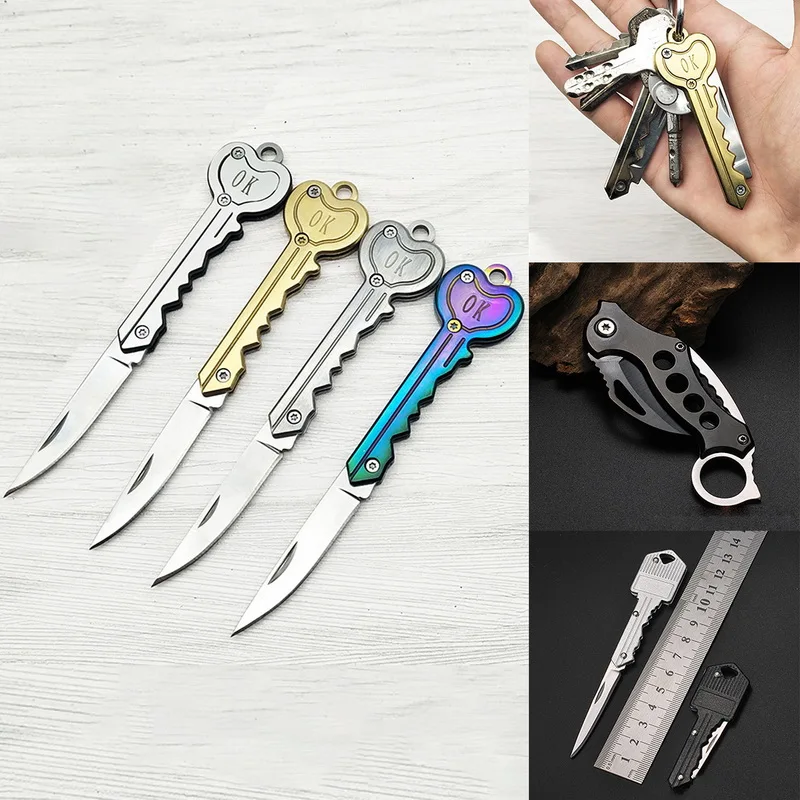 Нож мини открытый набор брелок для ключей гаджет складной карманный открывалка