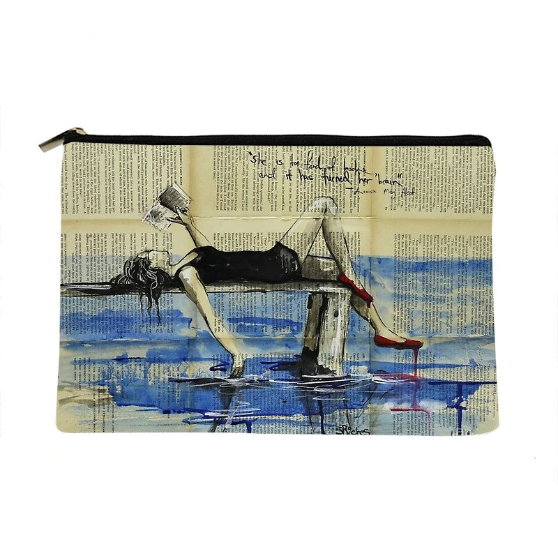 

Женская сумка-Органайзер для косметики с принтом в виде книги