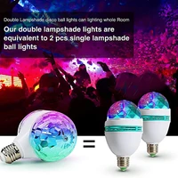 e27 led dual head magic stage disco lamp rotating headed 6w led stage light colorful light bulb for holiday party bar ktv disco
