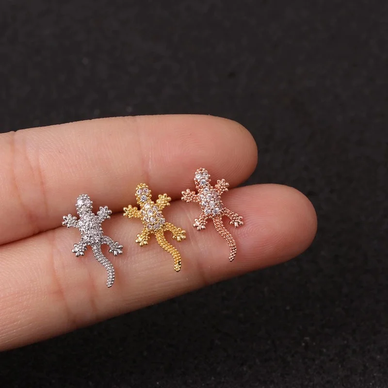 1 шт. 20G с изображением луны и звезд цветок спиральный для хряща козелка серьги Cz