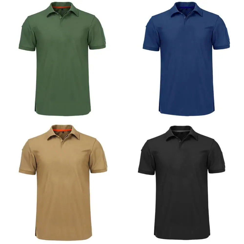 

50% Hot Sale Men Summer Casual Turn Down Collar Short Sleeve Armband Buttons T-shirt Top