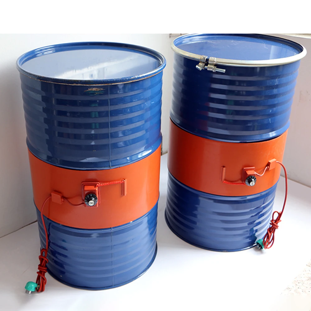 Manta de calentador de tambor de banda de silicona, 220V, 110V, 20-200L, biodi&eacute;sel, pl&aacute;stico, barril de Metal, tanque de Gas con perilla, controlador de temperatura-0