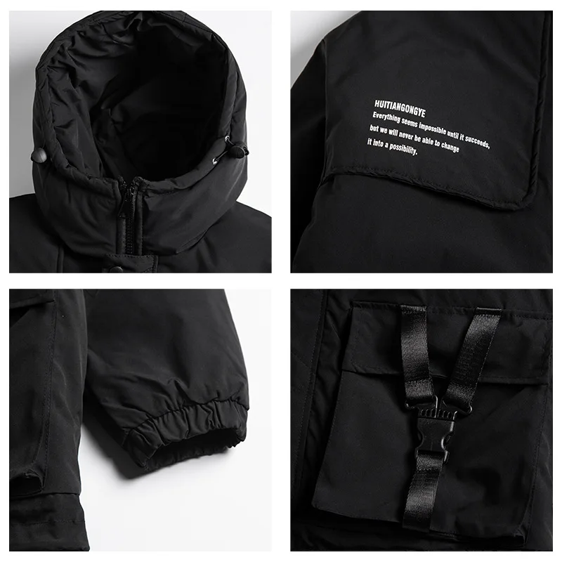 

11 BYBB'S DARK Tactical Function Parkas Jacket Hip Hop Streetwear Padded Jackets Harajuku Windbreaker Coats Techwear Black WB024