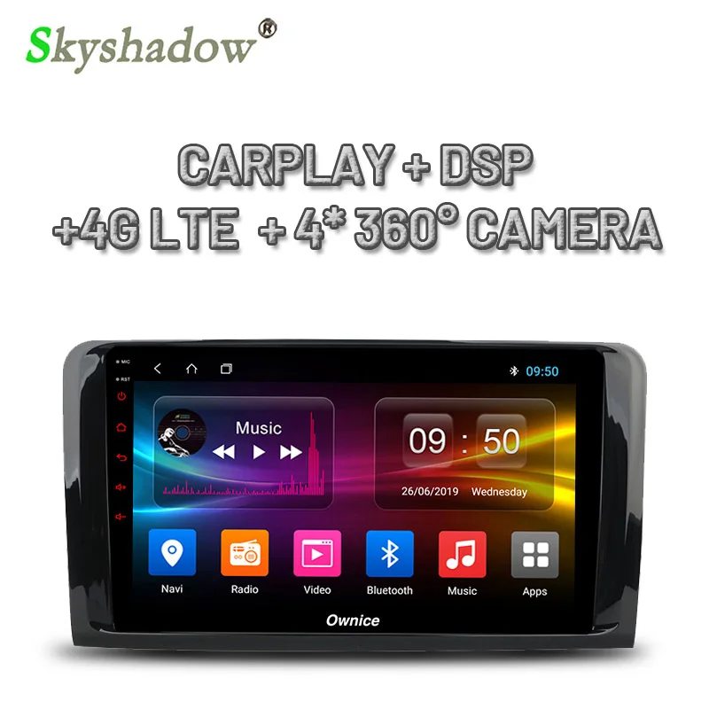 DSP IPS 360 Android 9 0 4G + 64G Автомобильный dvd плеер GPS карта Радио BT WIFI для Benz W209 W203 W168 M ML W163
