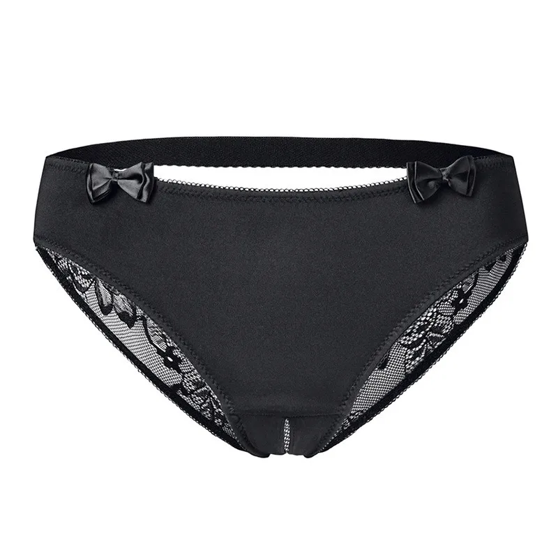 Women Sexy Lingerie Erotic Panties Open Crotch Porn Floral Lace Underwear Crotchless Briefs Couple Sex Wear With Cute Bow | Тематическая