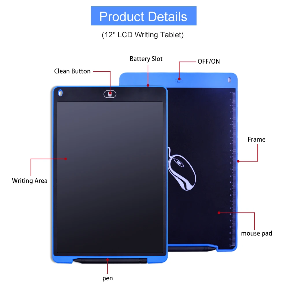 CHIPAL 12 дюймов планшет для письма ЖК дисплей цифровой графический рукописного
