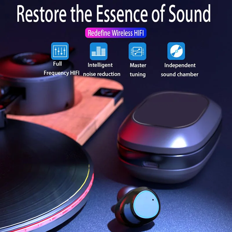 CALETOP G16 TWS 5,0 Bluetooth наушники тяжелый бас 6D стерео HiFi Звук светодиодный дисплей гарнитуры 6000 мАч зарядная коробка IPX7 водонепроницаемый