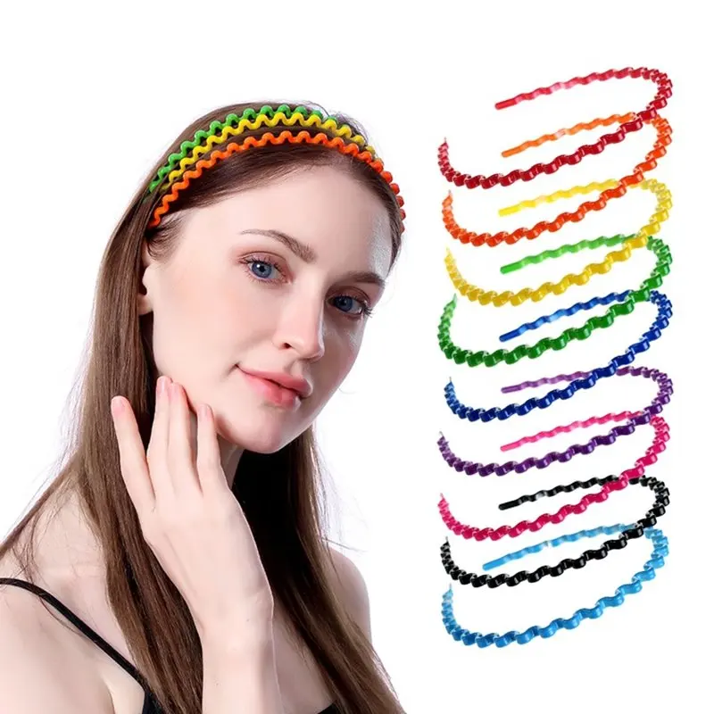 

3pcs/set Hot style colourful wavy hair hoop candy headband set hair accessories women girl hairbands