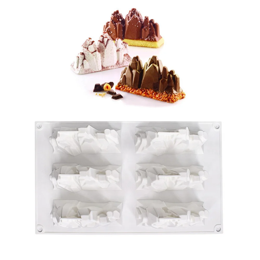 

6 Cavity Iceberg Shape Silicone Mold 3d Cake Mousse Chocolate Mold Dessert Tools Decorating Jewelry Making Candy Kitchen Gadget