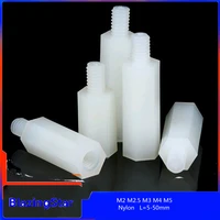 m2 m5 hexagonal nylon column single head male and female nylon partition white nylon partition plastic column slot screw
