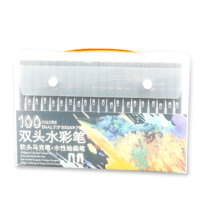 100 цветные акварельные маркеры для рисования набор Профессиональный кистей